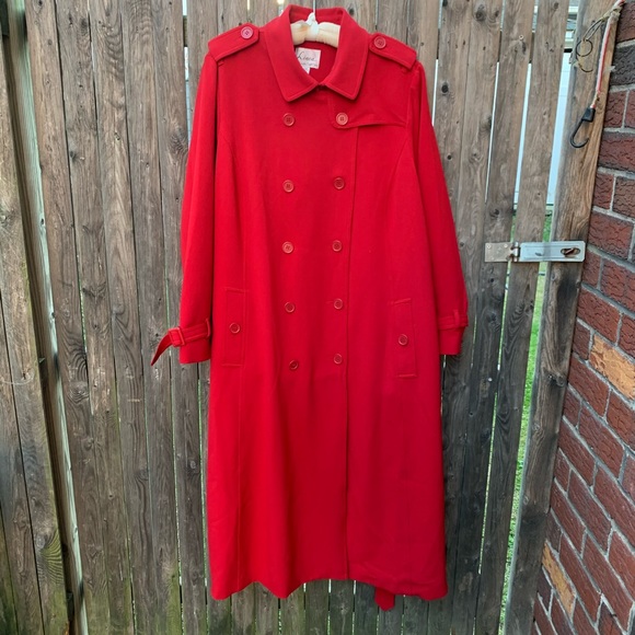 linea Jackets & Blazers - Linea Red trench coat removable belt